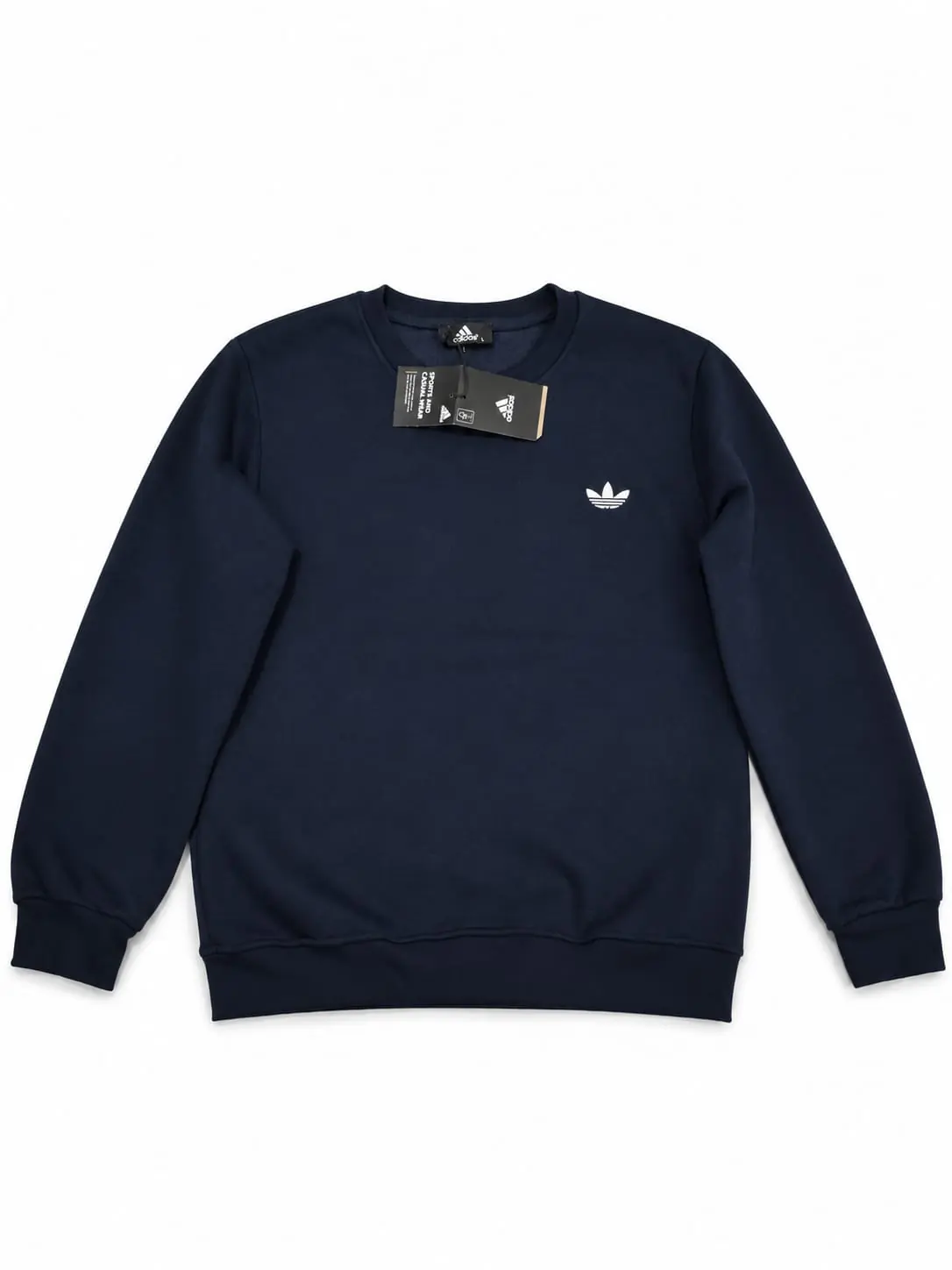 Adidas Trefoil Logolu Lacivert Erkek Sweatshirt büyük fotoğrafı
