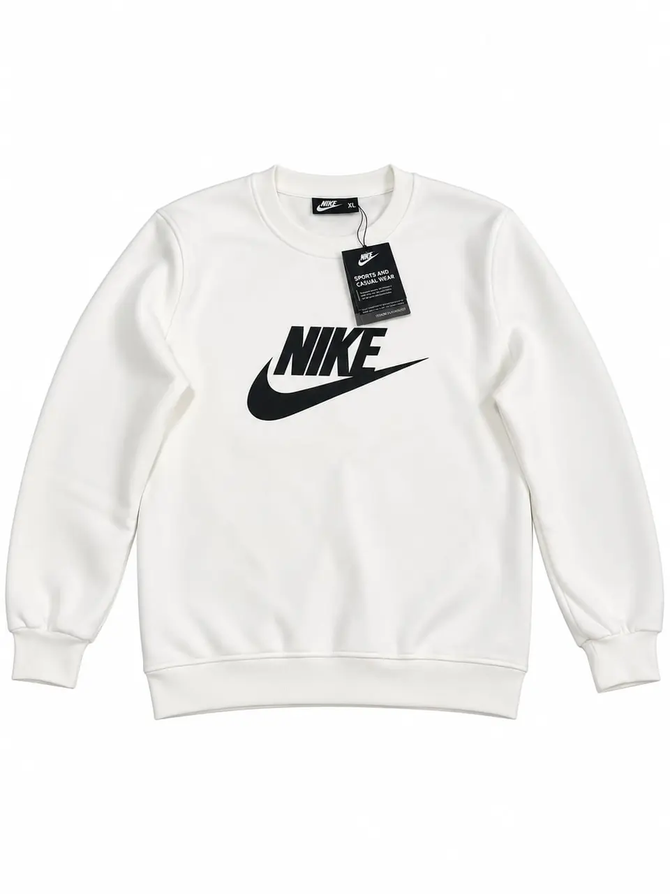 Siyah logo baskılı ekru sweatshirt